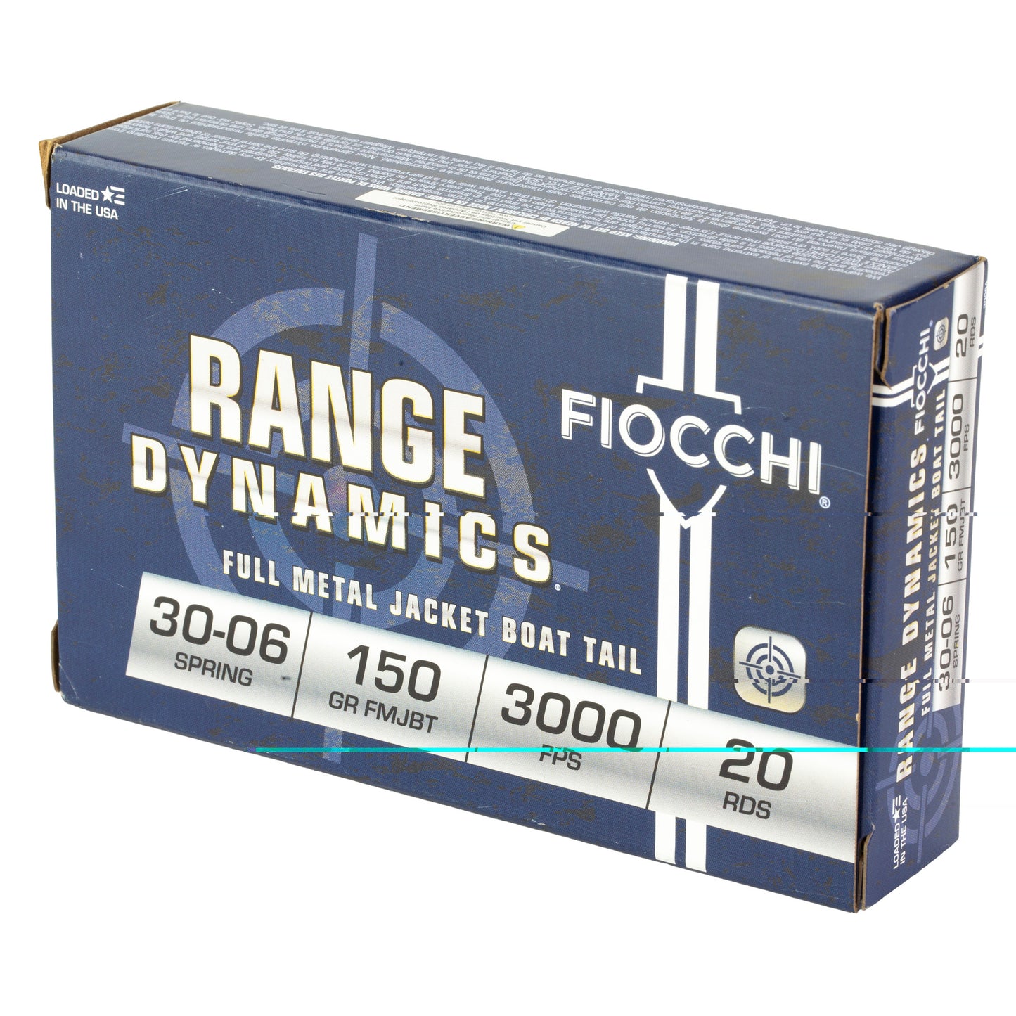 Fiocchi Ammunition, Rifle, 30-06, 150 Grain, Full Metal Jacket Boat Tail, 20 Round Box