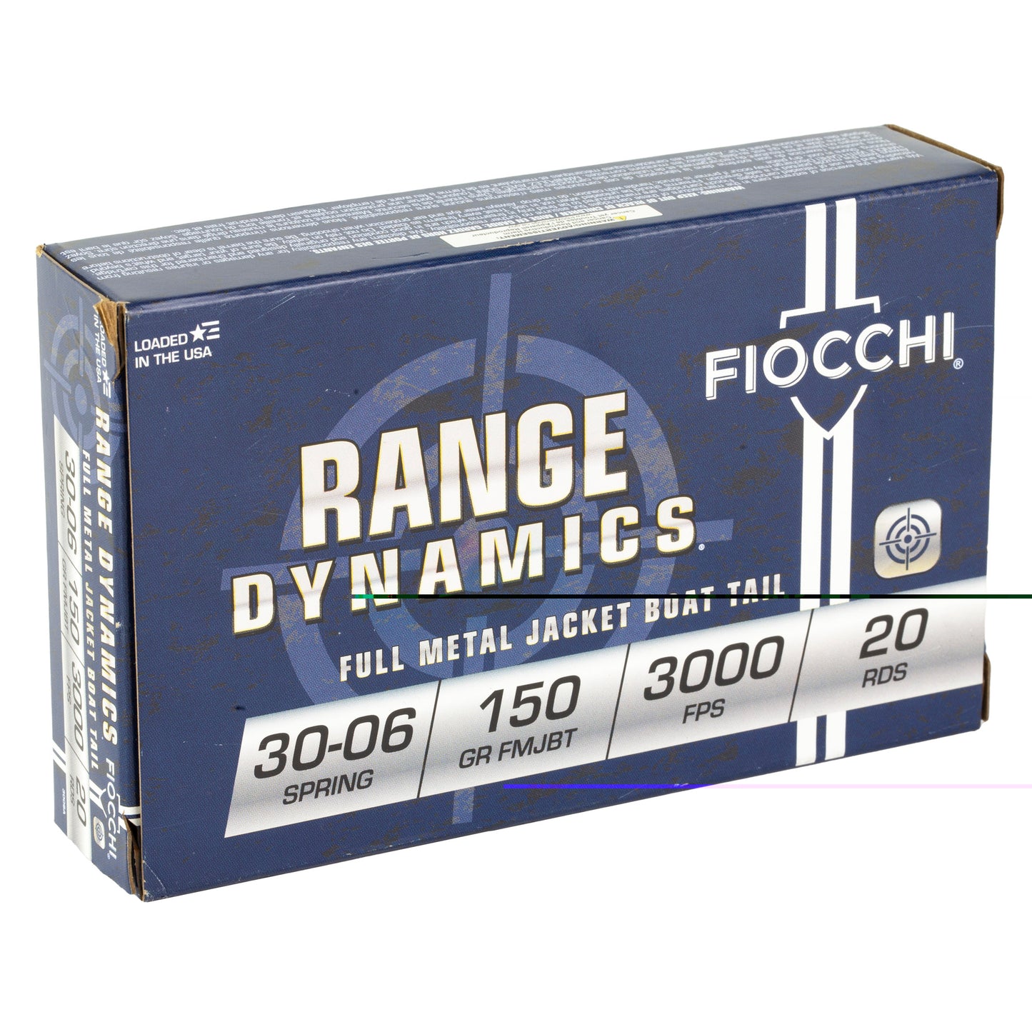 Fiocchi Ammunition, Rifle, 30-06, 150 Grain, Full Metal Jacket Boat Tail, 20 Round Box