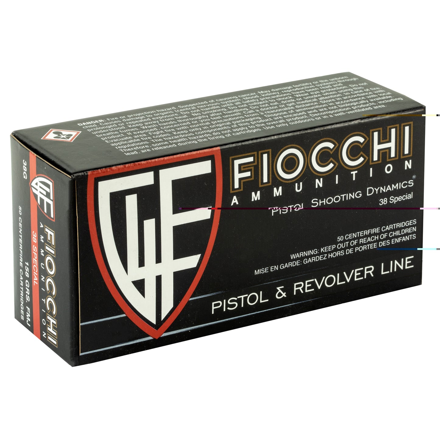 Fiocchi, 38 Special, 158 Grain, Full Metal Jacket, 50 Round Box