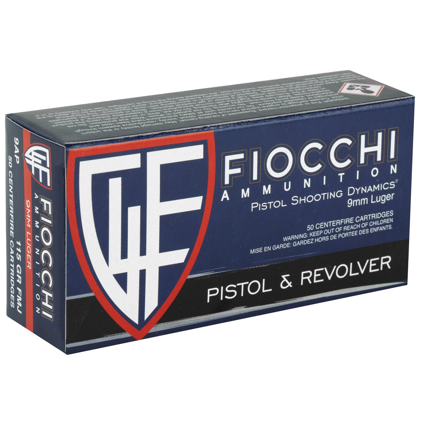 Fiocchi, 9MM, 147 Grain, Full Metal Jacket, 50 Round Box