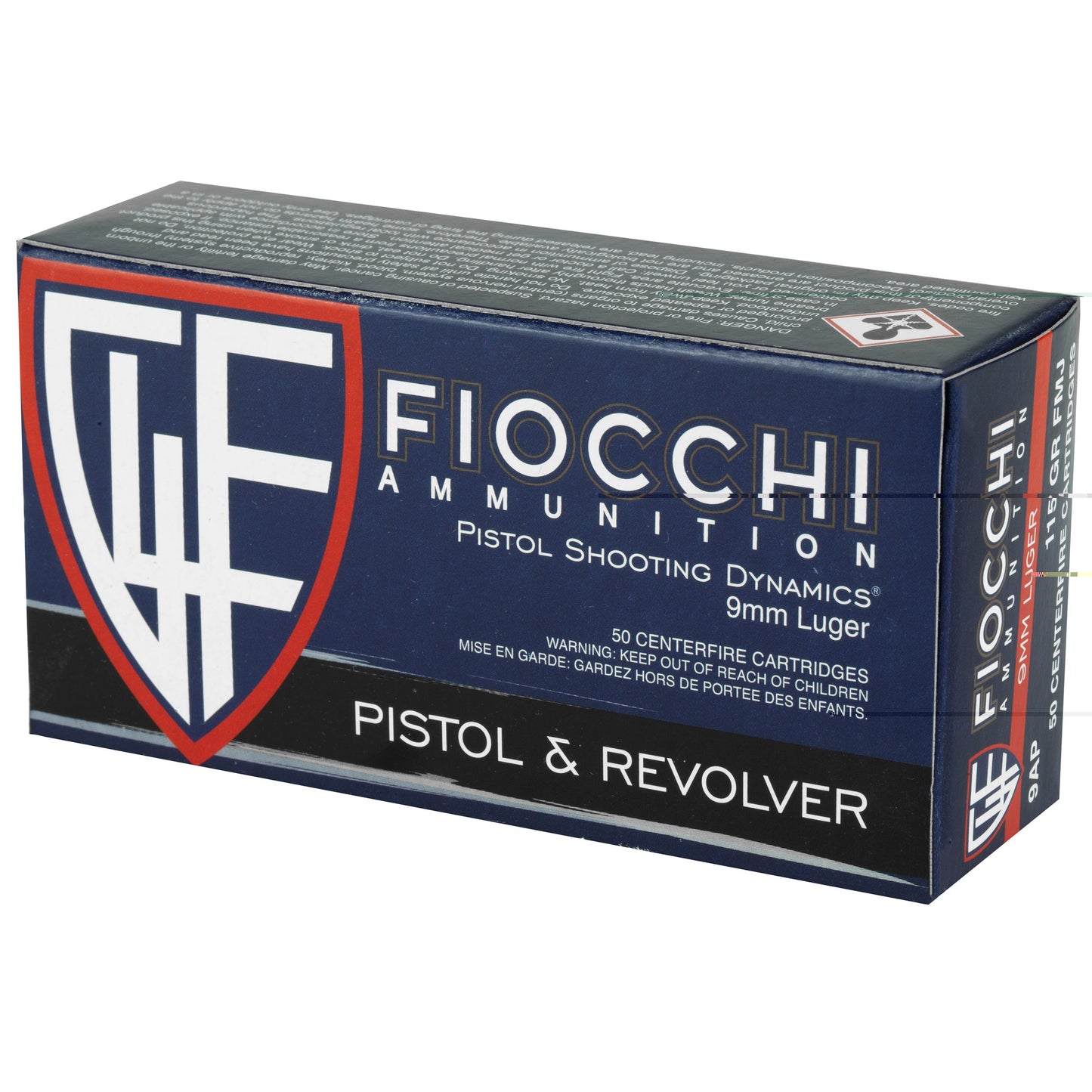 Fiocchi, 9MM, 147 Grain, Full Metal Jacket, 50 Round Box