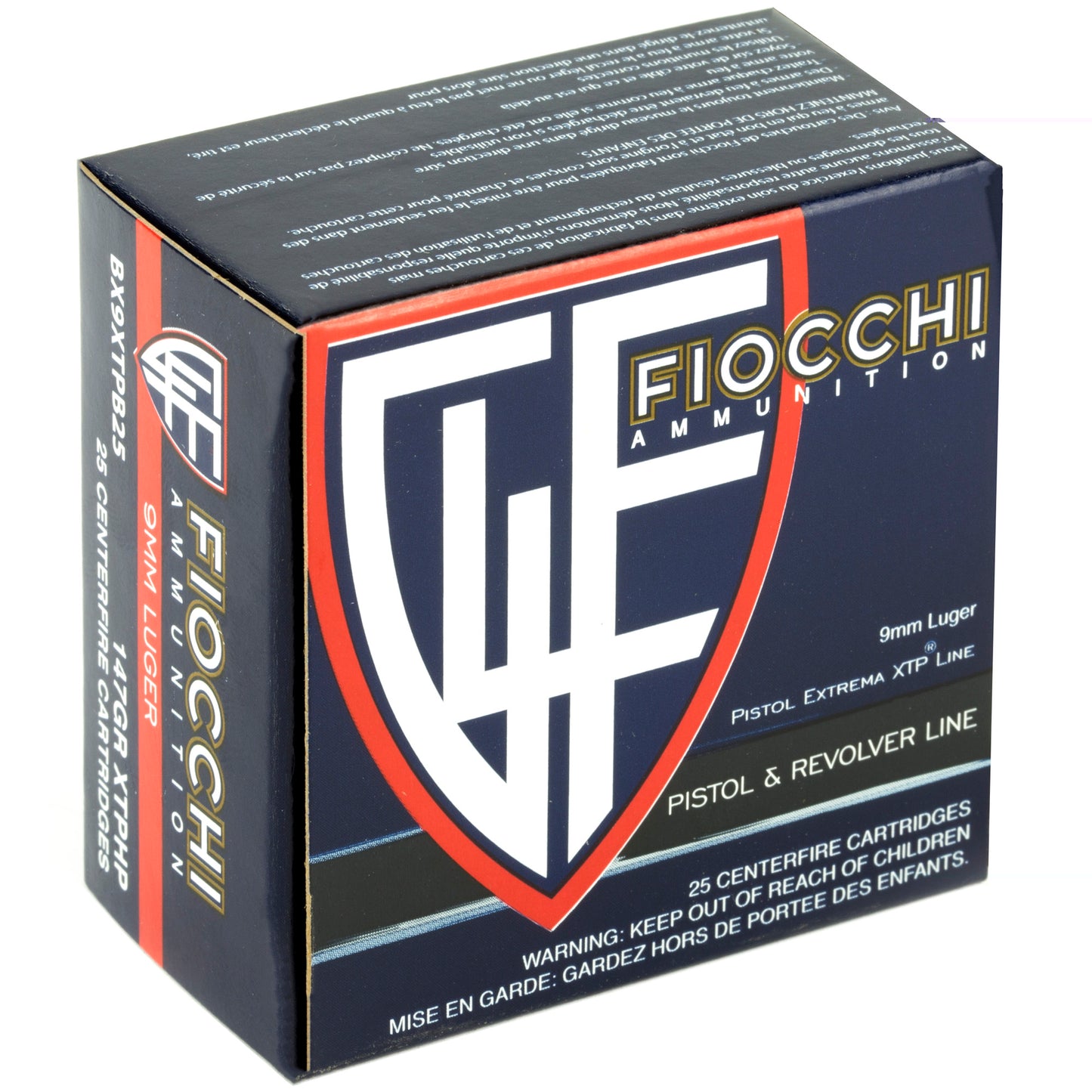 Fiocchi, 9MM, 147 Grain, XTP, 25 Round Box