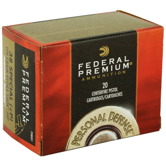 Federal, Hydra-Shok, .38 Special, 129 Grain, Hollow Point, +P, 20 Round Box