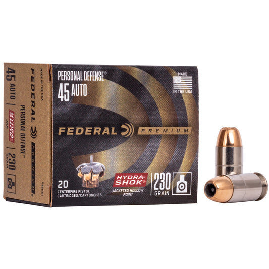 Federal, Hydra-Shok, .45 ACP, 230 Grain, Hollow Point, 20 Round Box