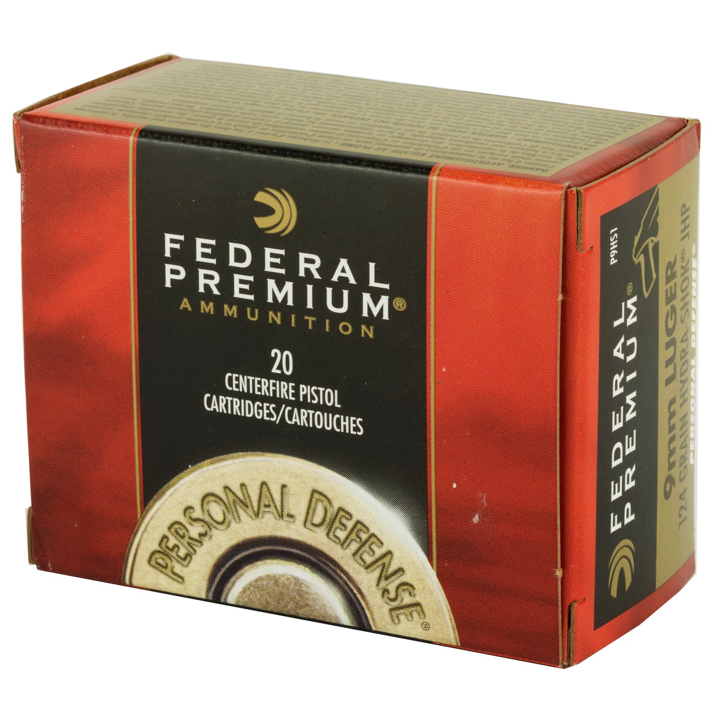 Federal, Hydra-Shok, 9MM, 124 Grain, Hollow Point, 20 Round Box