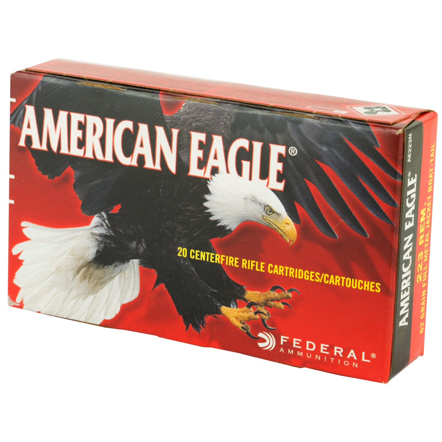 Federal, American Eagle, 223REM, 62 Grain, Full Metal Jacket, 20 Round Box