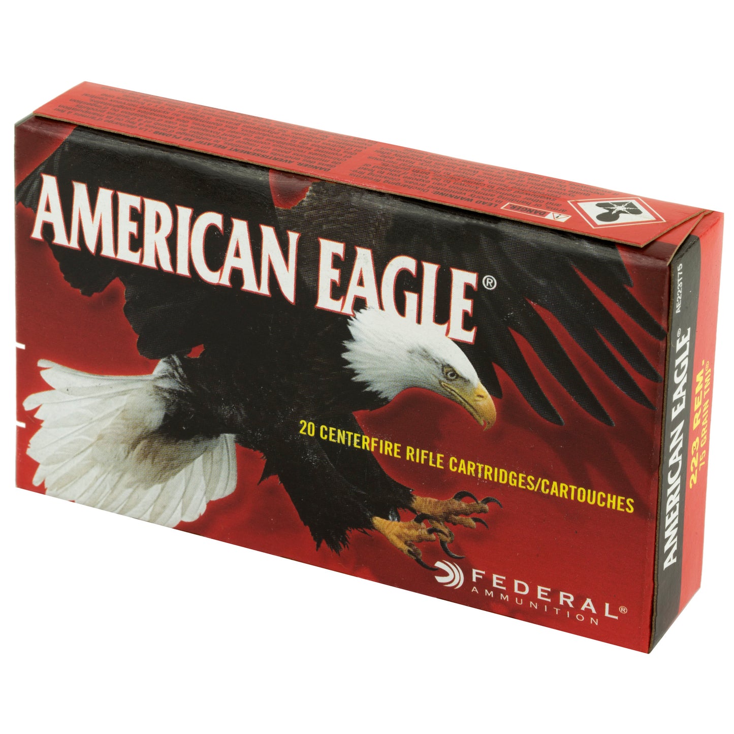 Federal, American Eagle, 223 Rem, 75Gr Total Metal Jacket, 20 Round Box