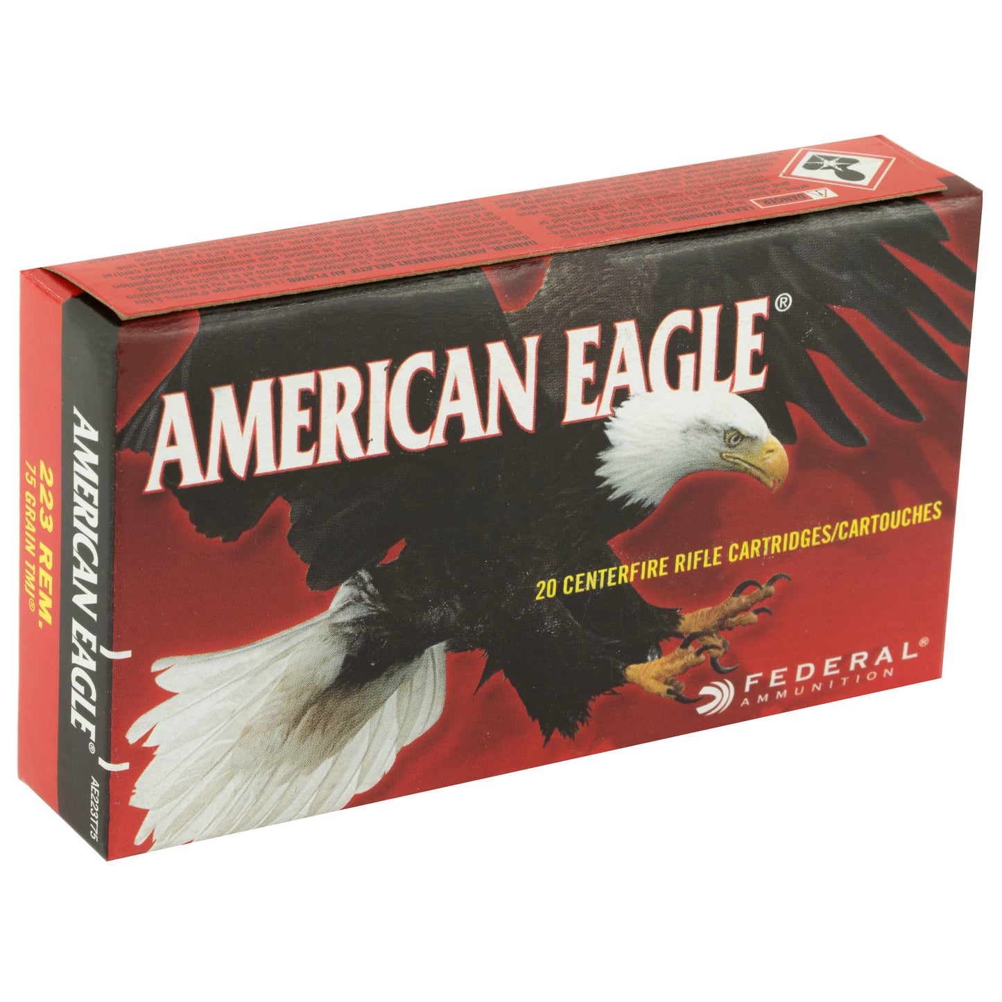 Federal, American Eagle, 223 Rem, 75Gr Total Metal Jacket, 20 Round Box