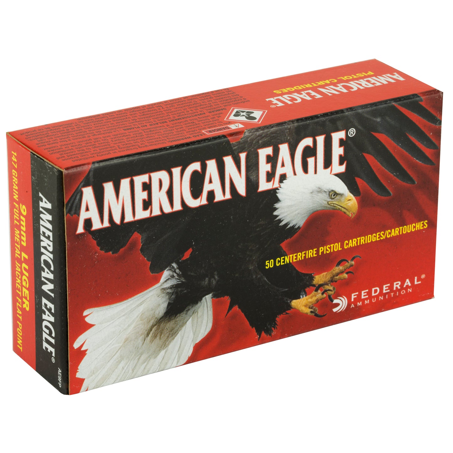 Federal, American Eagle, 9MM, 147 Grain, Full Metal Jacket, 50 Round Box