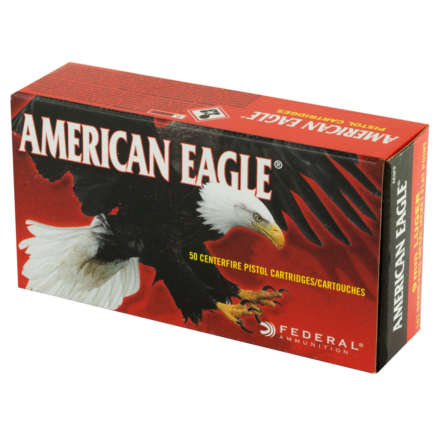 Federal, American Eagle, 9MM, 147 Grain, Full Metal Jacket, 50 Round Box