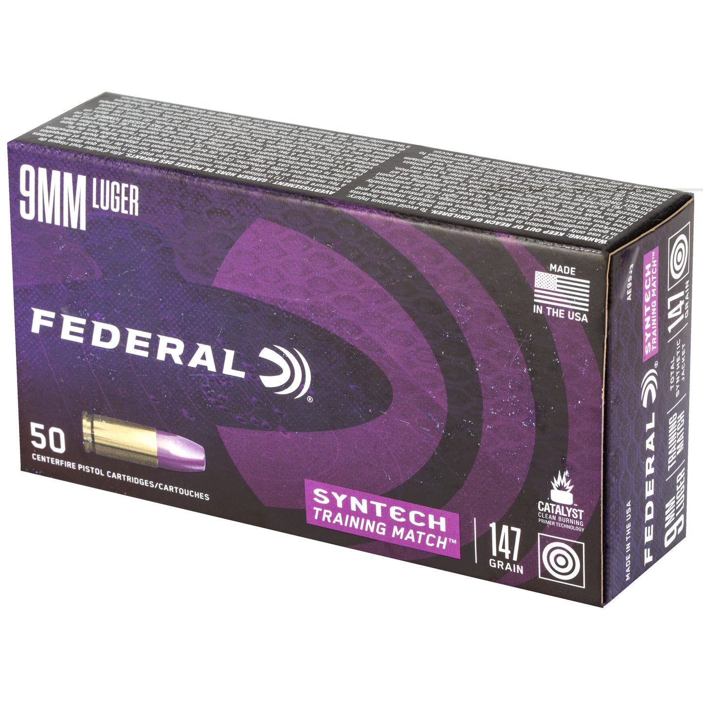 Federal, American Eagle, 9MM, 147 Grain, TSJ, Total Synthetic Jacket, 50 Round Box