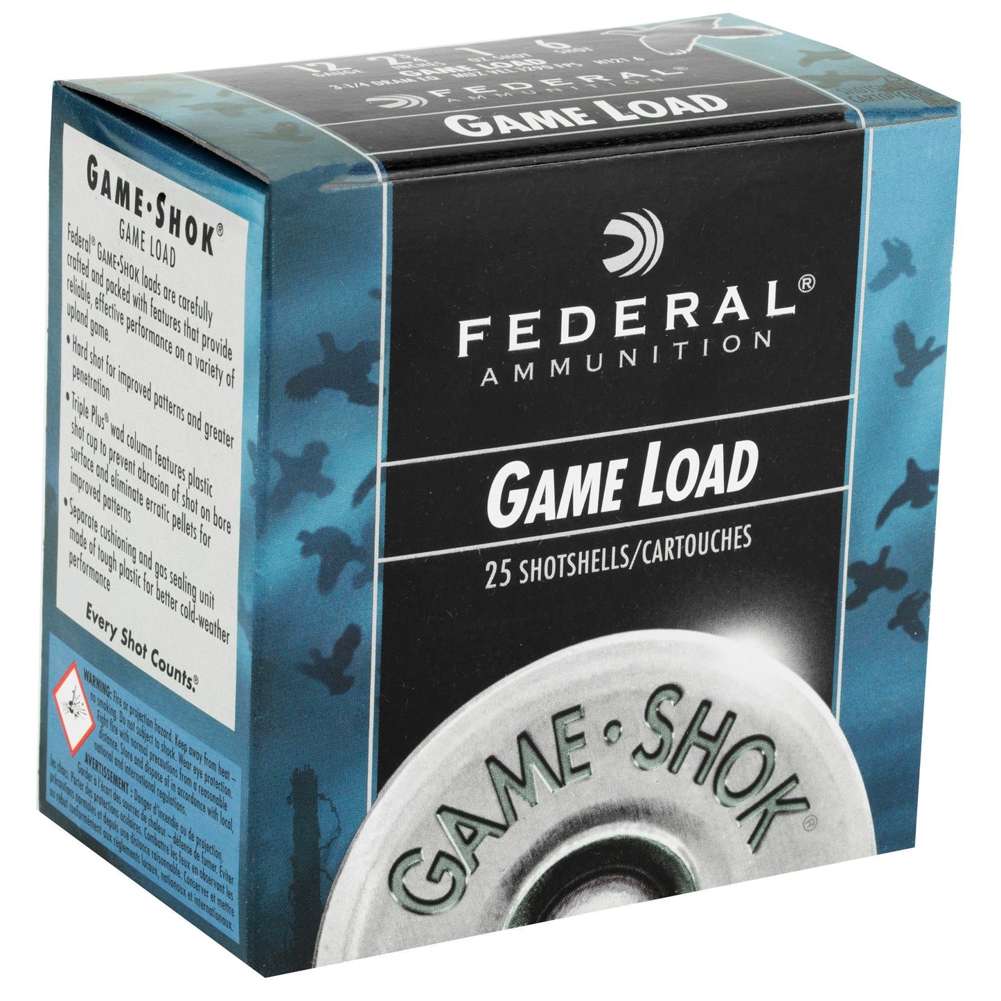 Federal, Game Load, 12 Gauge, 2.75", #6, 3.25 Dram, 1oz, Shotshell, 25 Round Box