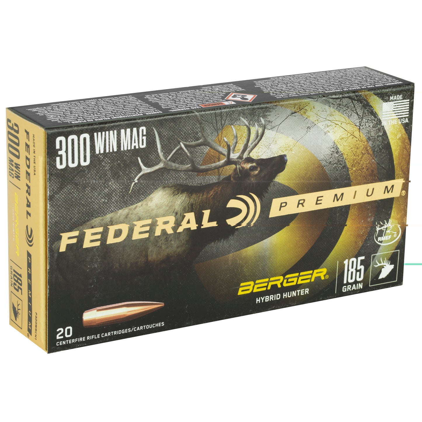 Federal, Premium, Berger Hybrid Hunter, 300 Win, 185 Grain, 20 Round Box