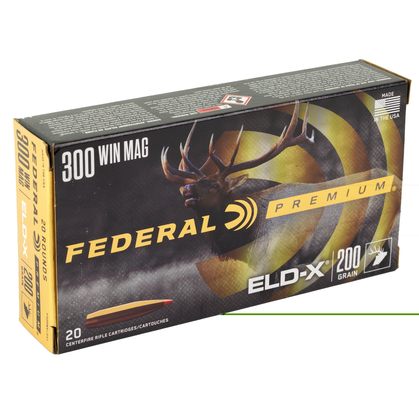 Federal, Federal Premium, Extremely Low Drag eXpanding, 300 Winchester Magnum, 200 Grain, Polymer Tip, 20 Rounds