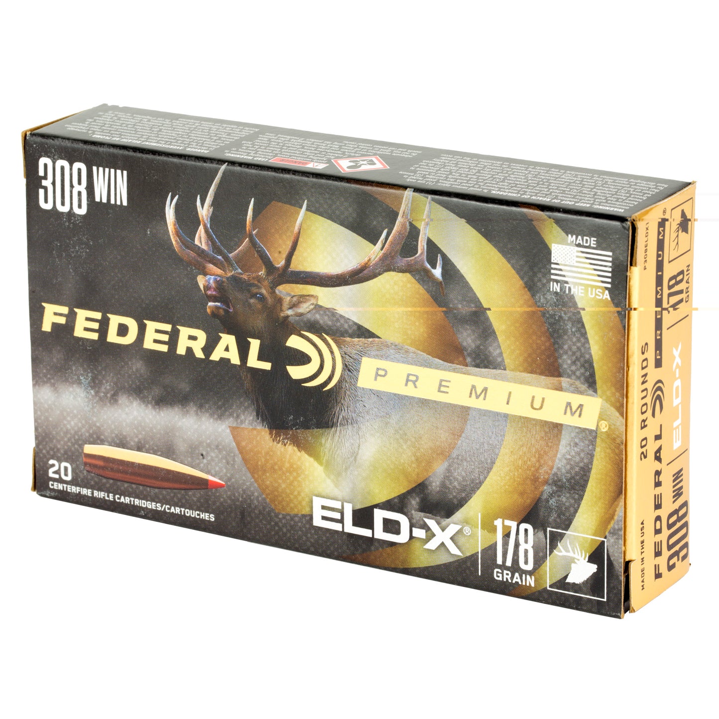 Federal, Federal Premium, Extremely Low Drag eXpanding, .308 Winchester, 178 Grain, Polymer Tip, 20 Round Box