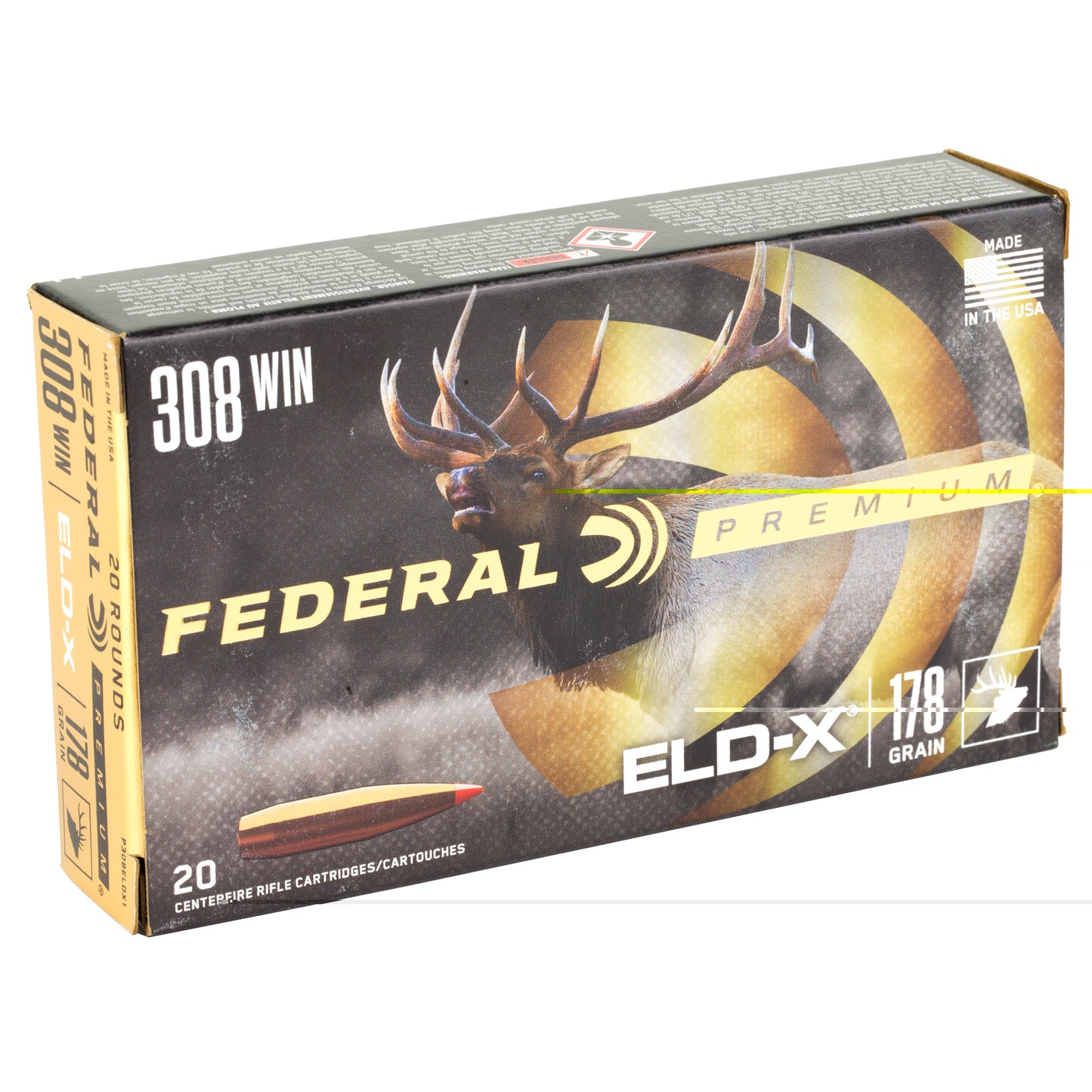 Federal, Federal Premium, Extremely Low Drag eXpanding, .308 Winchester, 178 Grain, Polymer Tip, 20 Round Box