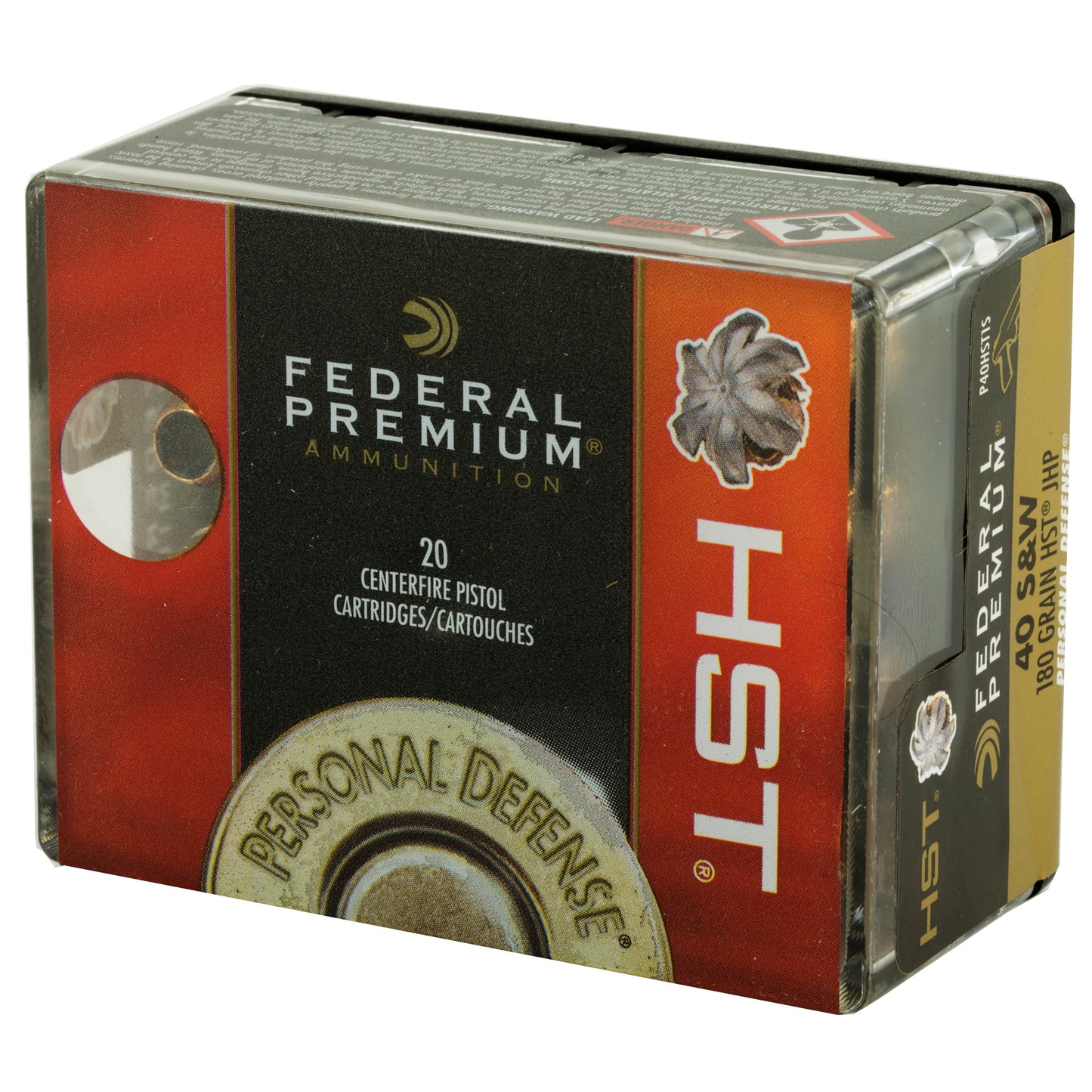 Federal, Premium HST, Personal Defense, .40 S&W, 180 Grain, Jacketed Hollow Point, 20 Round Box