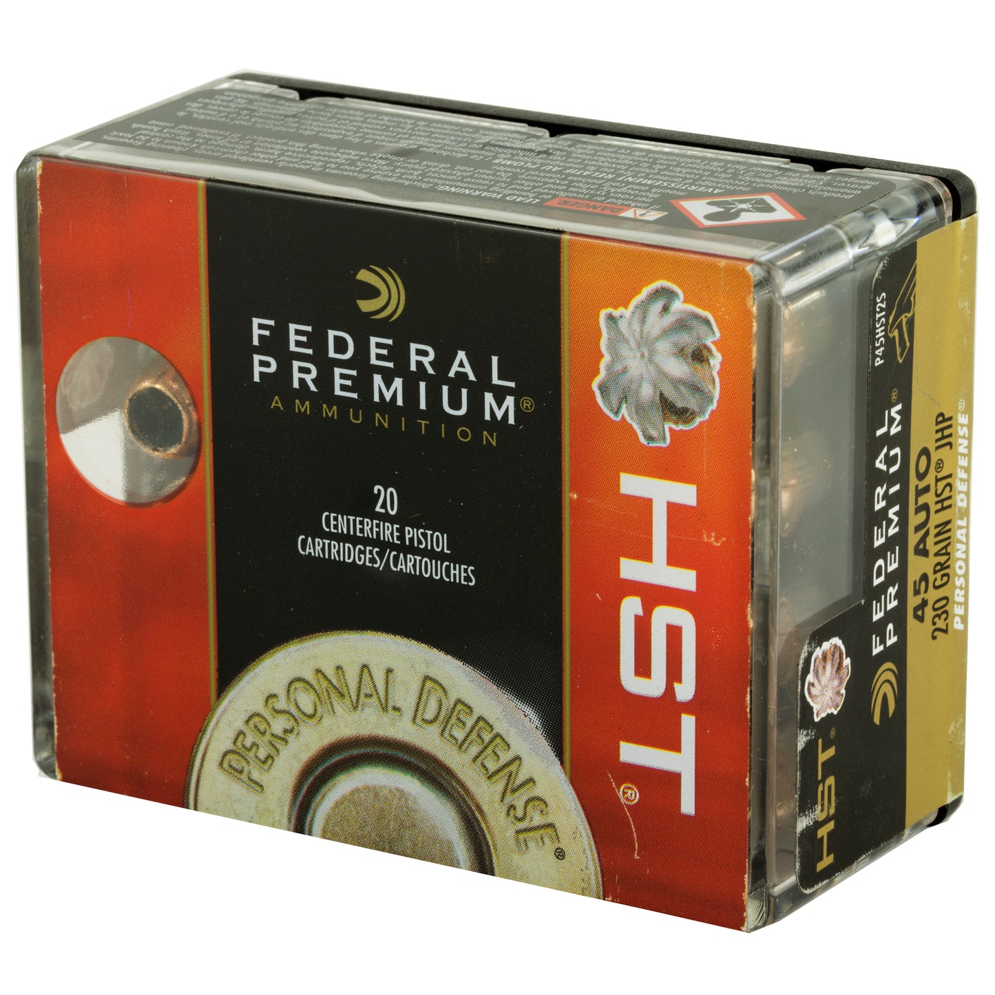 Federal, Premium, .45 ACP, 230 Grain, Jacketed Hollow Point, 20 Round Box