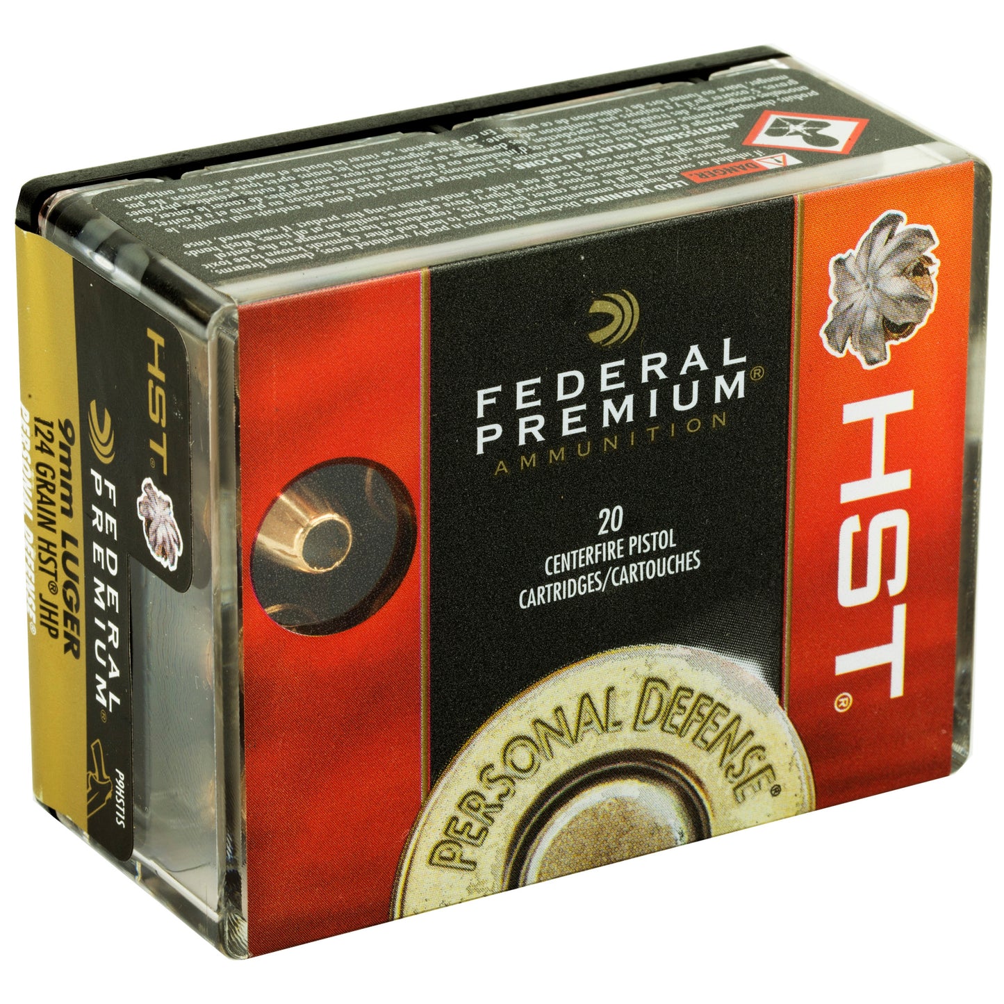 Federal, Premium, HST, 9MM, 124 Grain, Jacketed Hollow Point, 20 Round Box