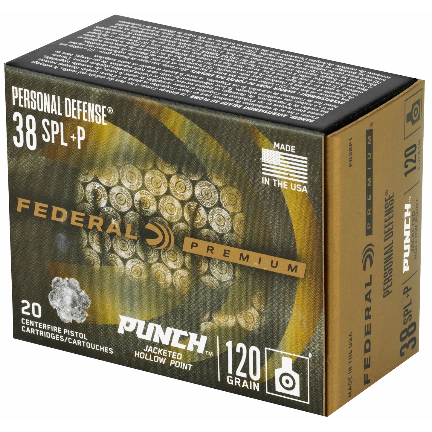 Federal, Premium, Punch, .38 Special, 120 Grain, Jacketed Hollow Point, 20 Round Box