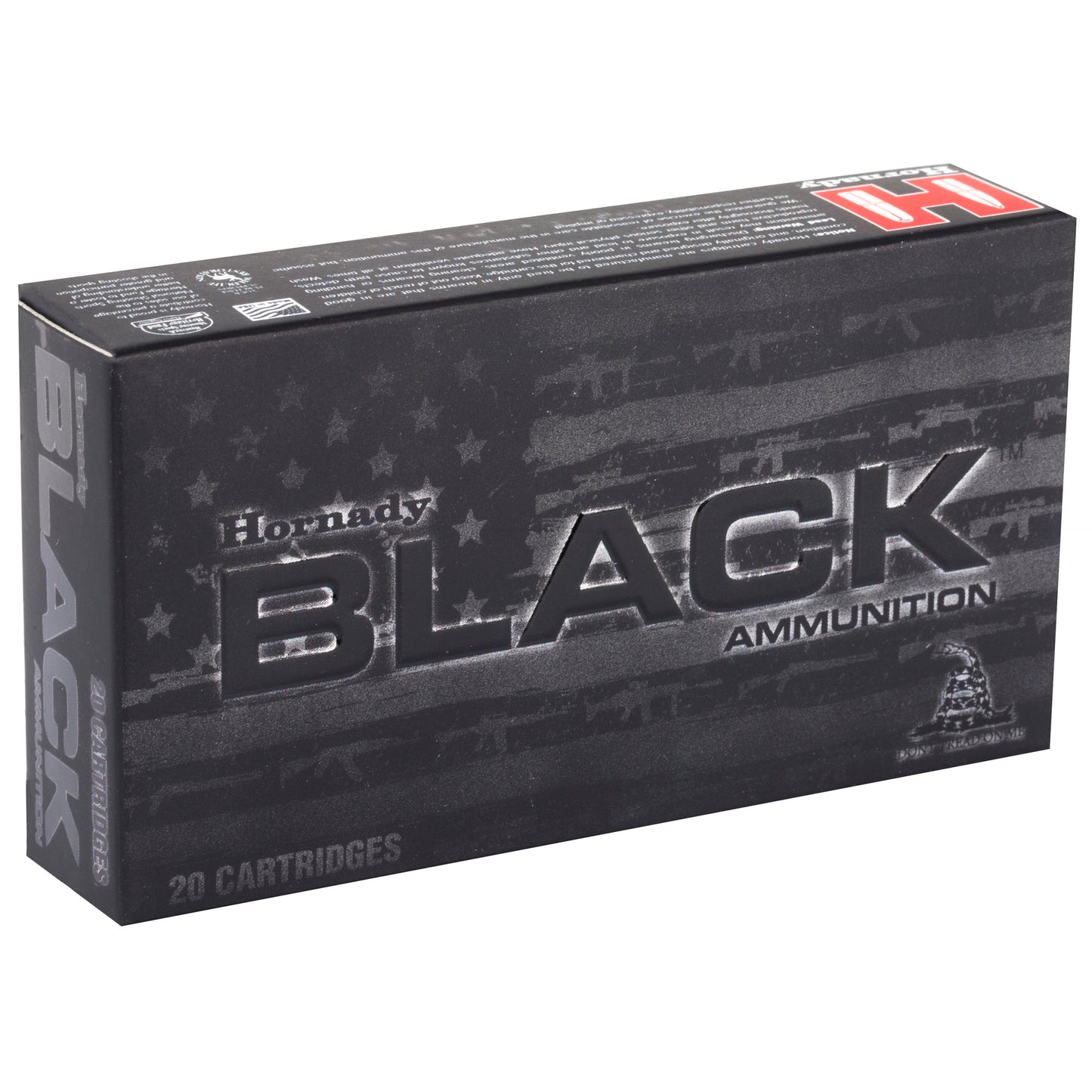 Hornady, BLACK, 223 Rem, 62 Grain, Full Metal Jacket, 20 Round Box