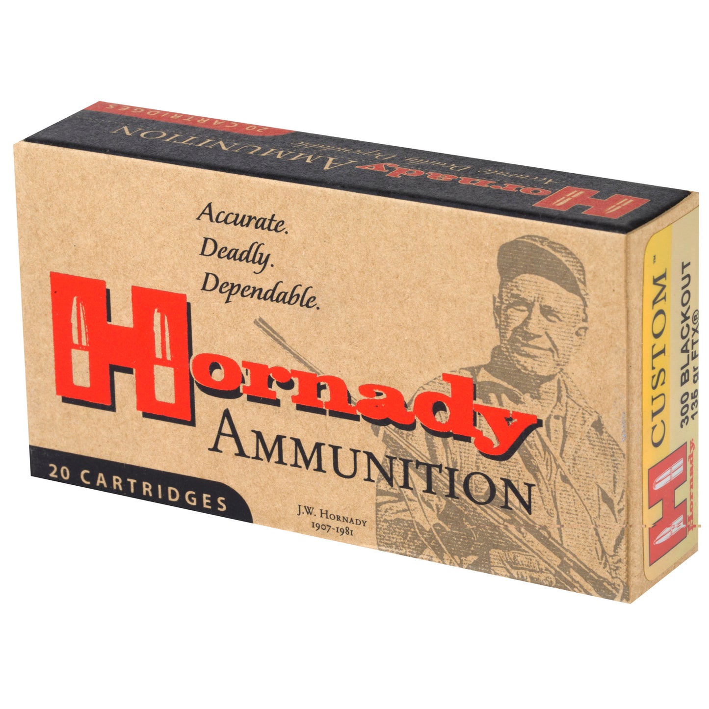 Hornady, Custom, .300 Blackout, 135 Grain, Flex Tip, 20 Round Box