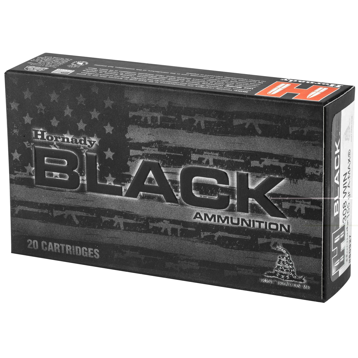 Hornady, BLACK, .308 Winchester, 155 Grain, A-MAX, 20 Round Box