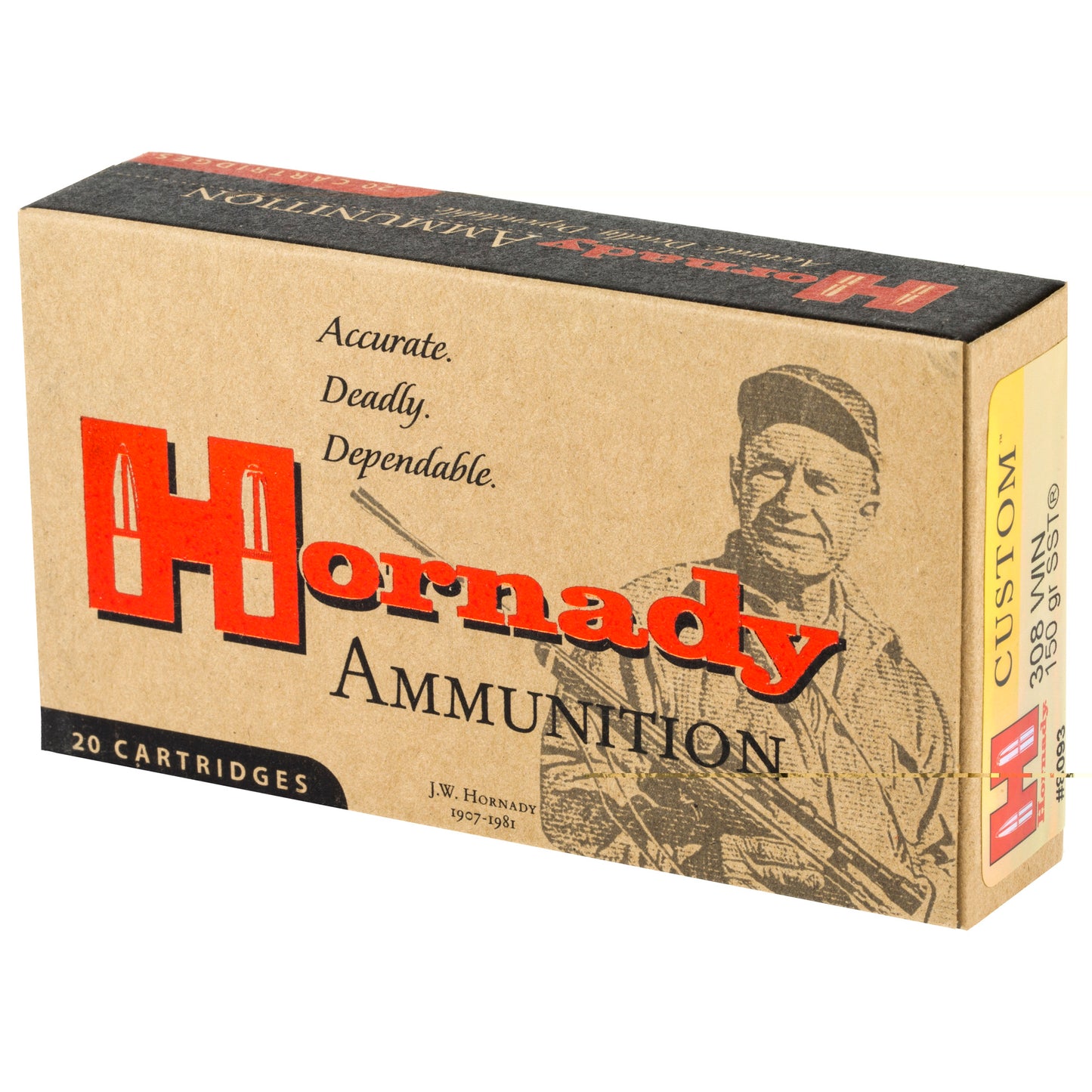 Hornady, Custom, 308 Win, 150 Grain, SST, 20 Round Box