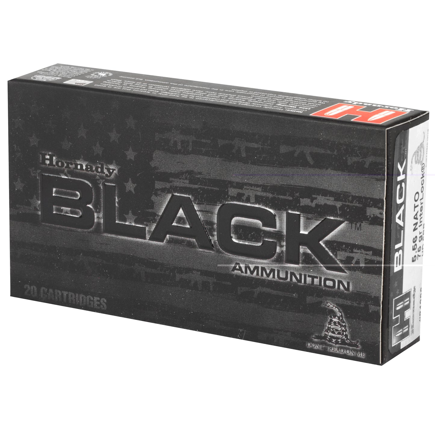 Hornady, BLACK, 556NATO, 75 Grain, Interlock HD SBR, 20 Round Box