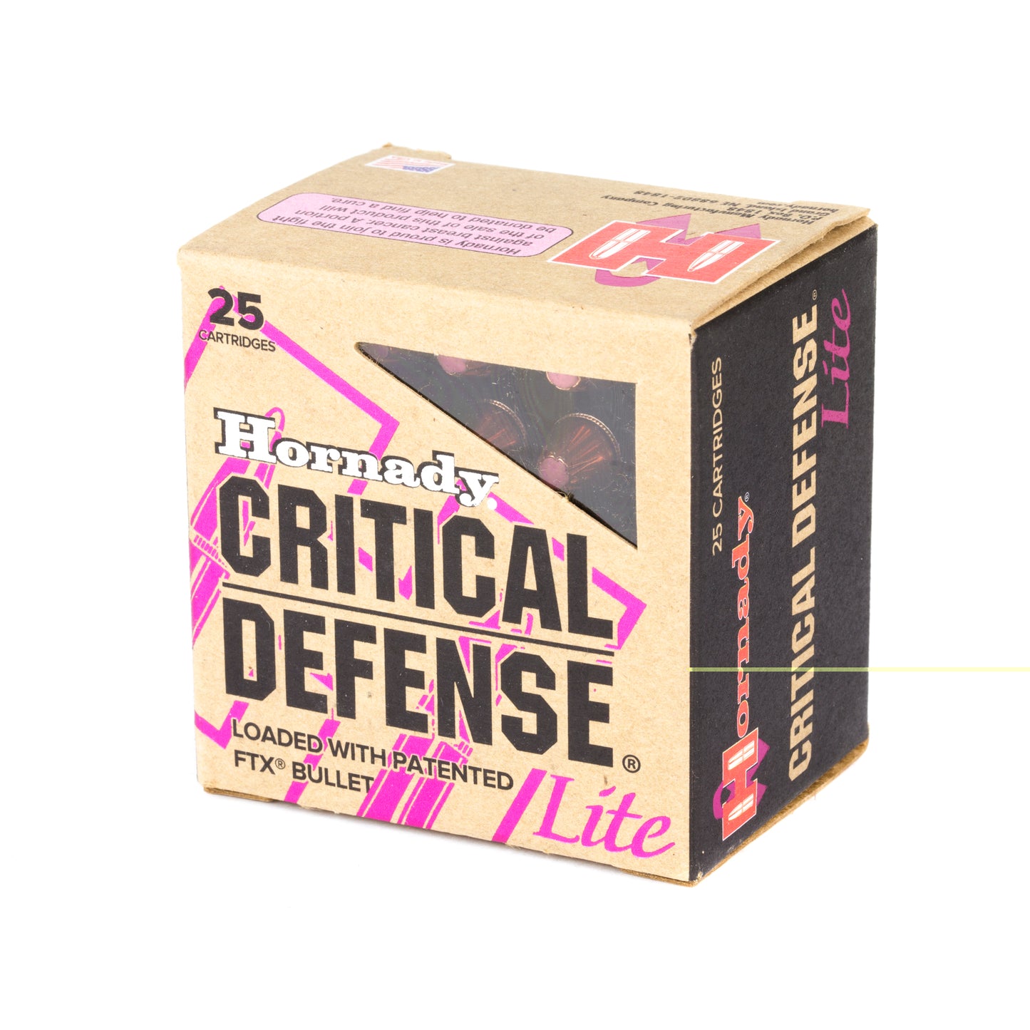 Hornady, Critical Defense, 38 Special, 90 Grain, Flex Tip, 25 Round Box