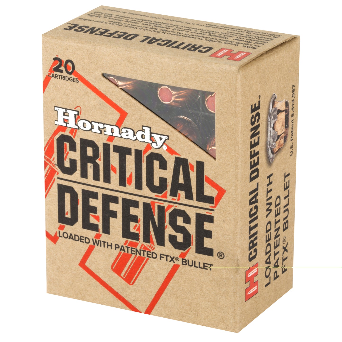 Hornady, Critical Defense, 45ACP, 185 Grain, Flex Tip, 20 Round Box