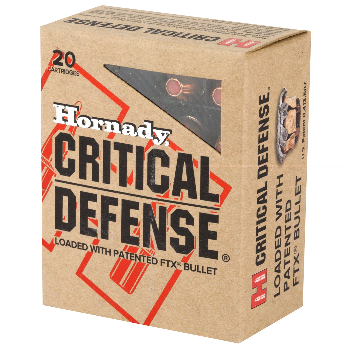 Hornady, Critical Defense, 40S&W, 165 Grain, Flex Tip, 20 Round Box