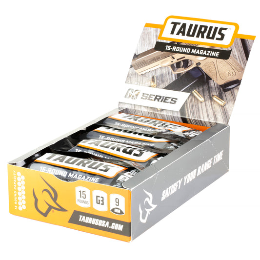 Taurus, Magazine, 9MM, 15 Rounds, Fits Taurus G3, Black, 12 Pack