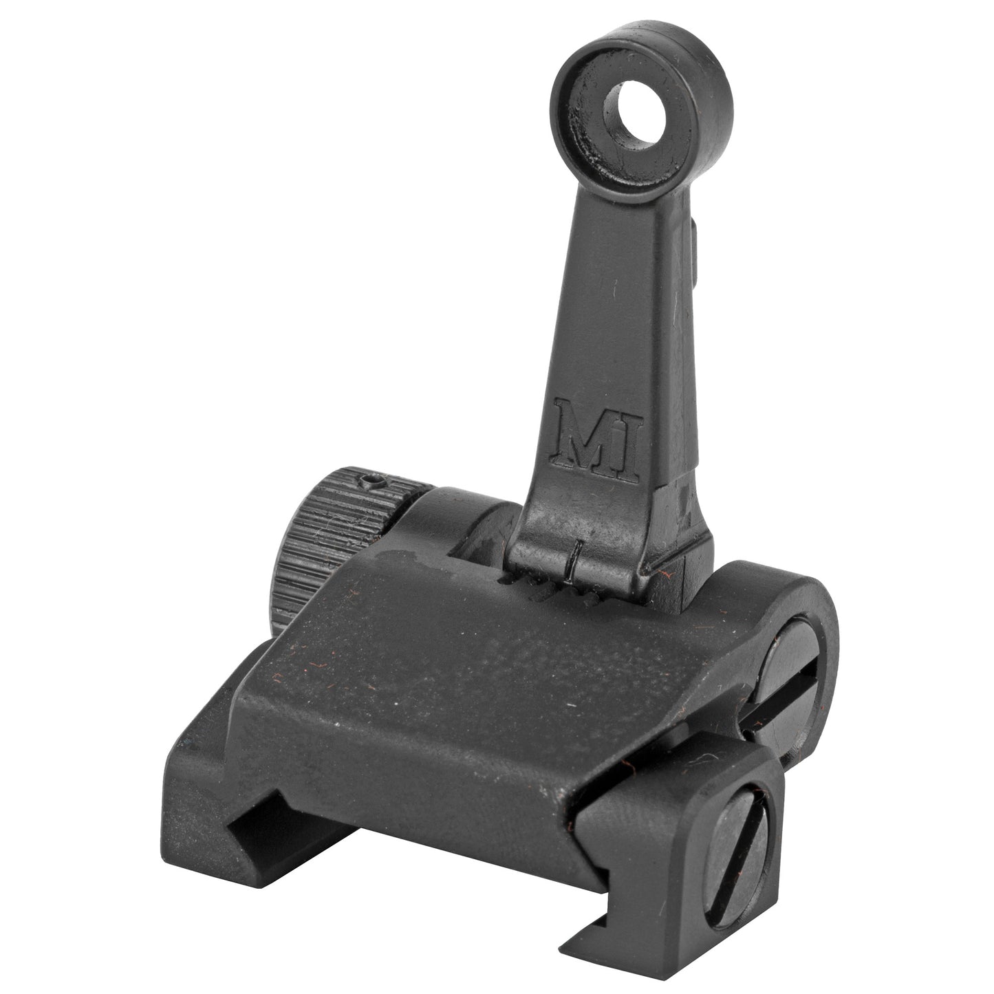 Midwest Industries, Combat Rifle Rear Sight, Low Profile Flip Sight, Mil-Spec Sight Height, Ordnance Grade Steel and 6061 Aluminum, Black Finish