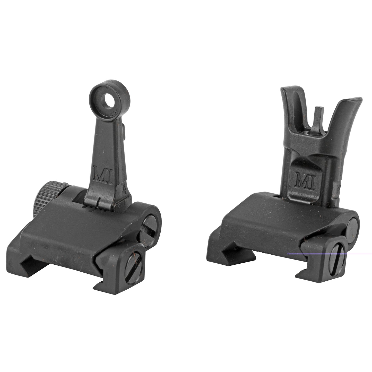 Midwest Industries, Combat Rifle Sight Set, Adjustable Front and Rear Sight, Low Profile, Flip-Up, Includes A2 Sight Tool, Black Finish