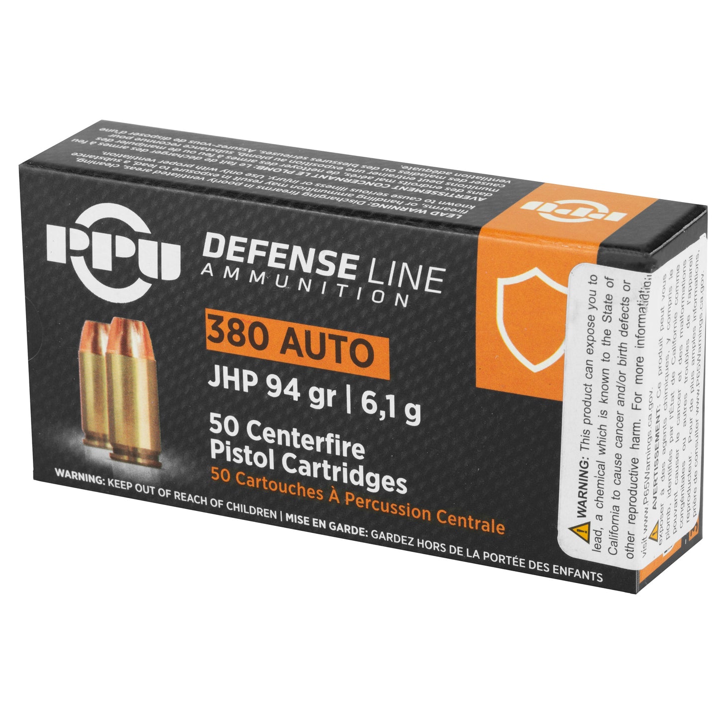 Prvi Partizan, Handgun Defense, 380 ACP, 94 Grain, Jacketed Hollow Point, 50 Round Box