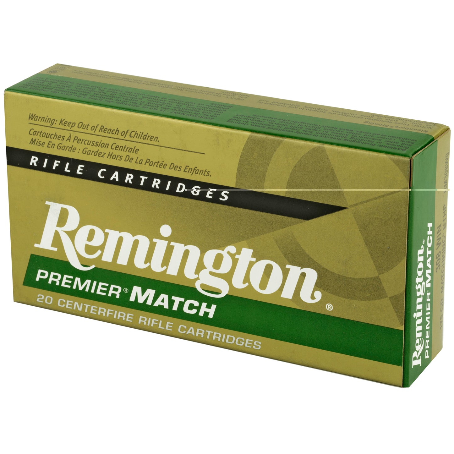 Remington, Premier Match, 308 Winchester, 175 Grain, Hollow Point, 20 Round Box