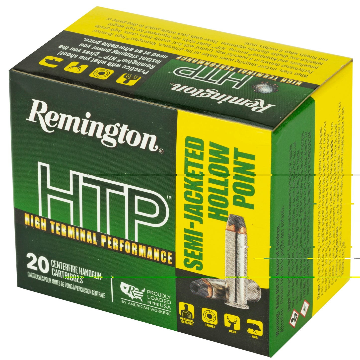 Remington, High Terminal Performance, 357 Magnum, 158 Grain, Semi Jacketed Hollow Point, 20 Round Box