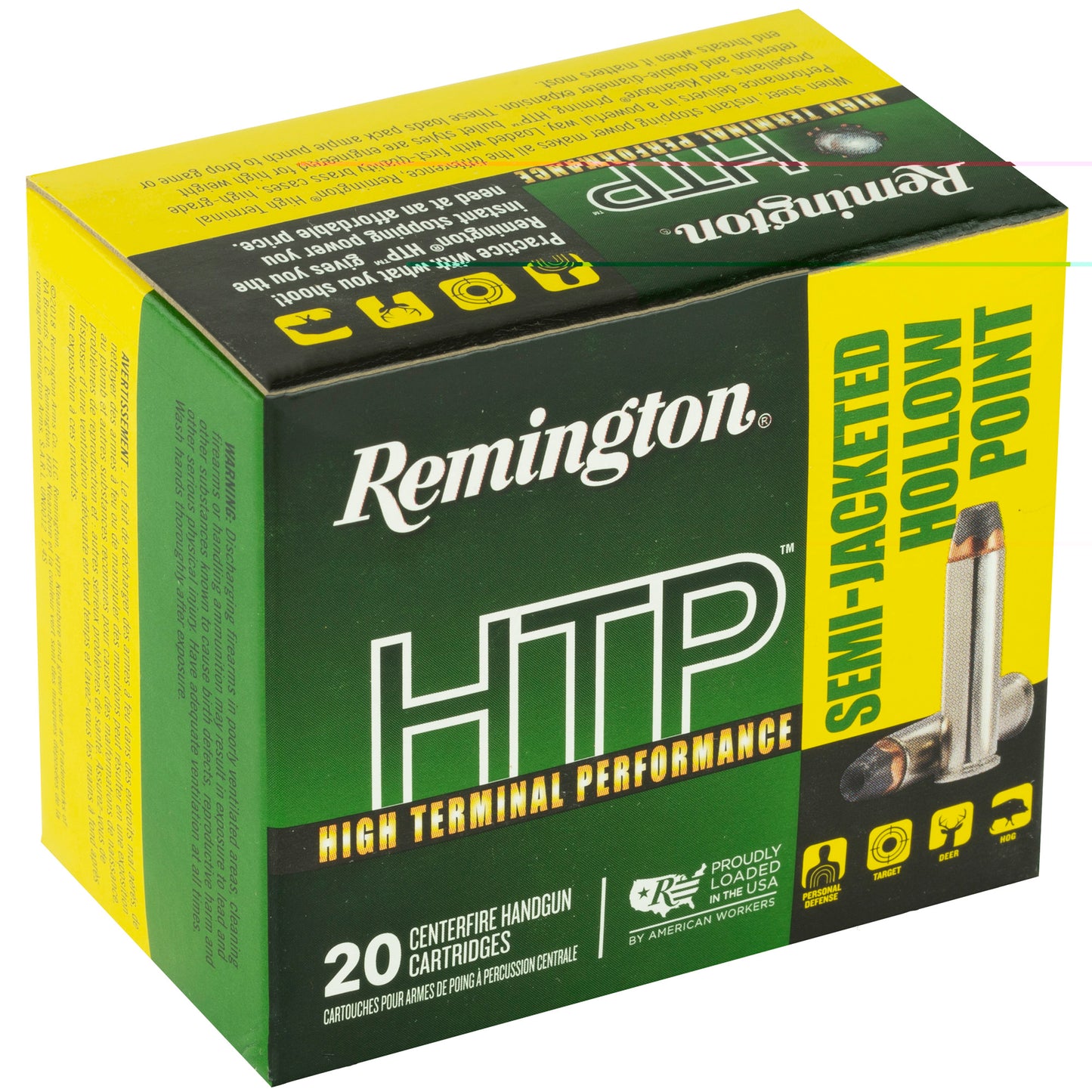 Remington, High Terminal Performance, 357 Magnum, 158 Grain, Semi Jacketed Hollow Point, 20 Round Box