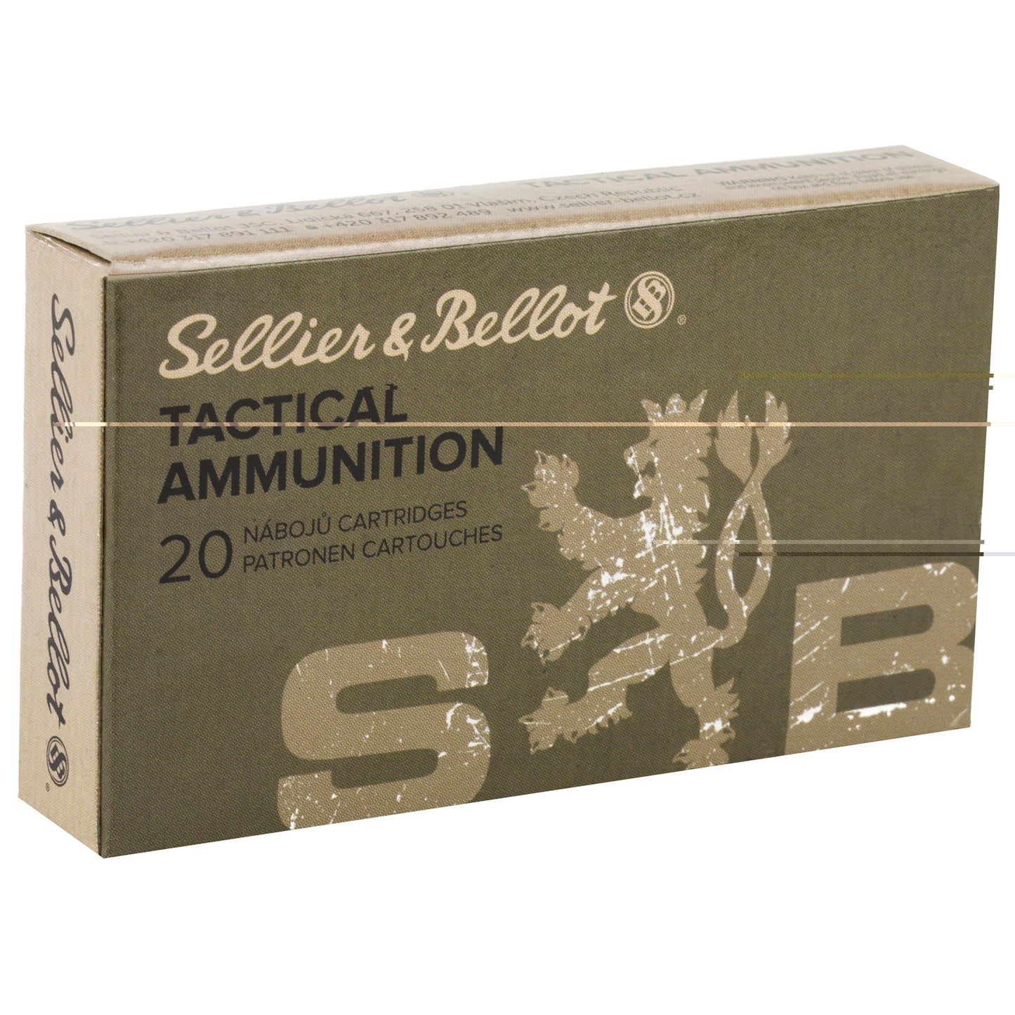 Sellier & Bellot, Rifle, 300 Blackout, 124 Grain, Full Metal Jacket, 20 Round Box