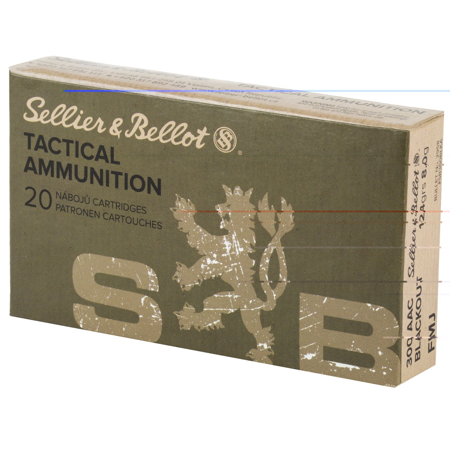 Sellier & Bellot, Rifle, 300 Blackout, 124 Grain, Full Metal Jacket, 20 Round Box