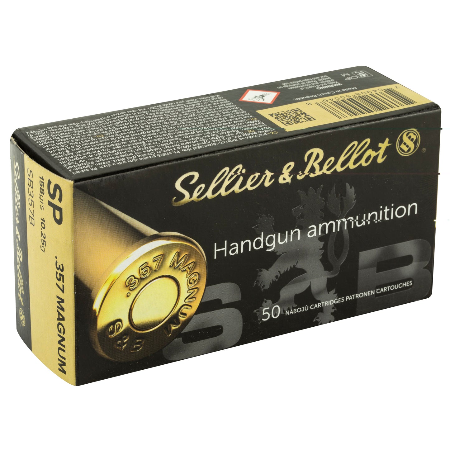 Sellier & Bellot, Pistol, 357MAG, 158 Grain, Soft Point, 50 Round Box