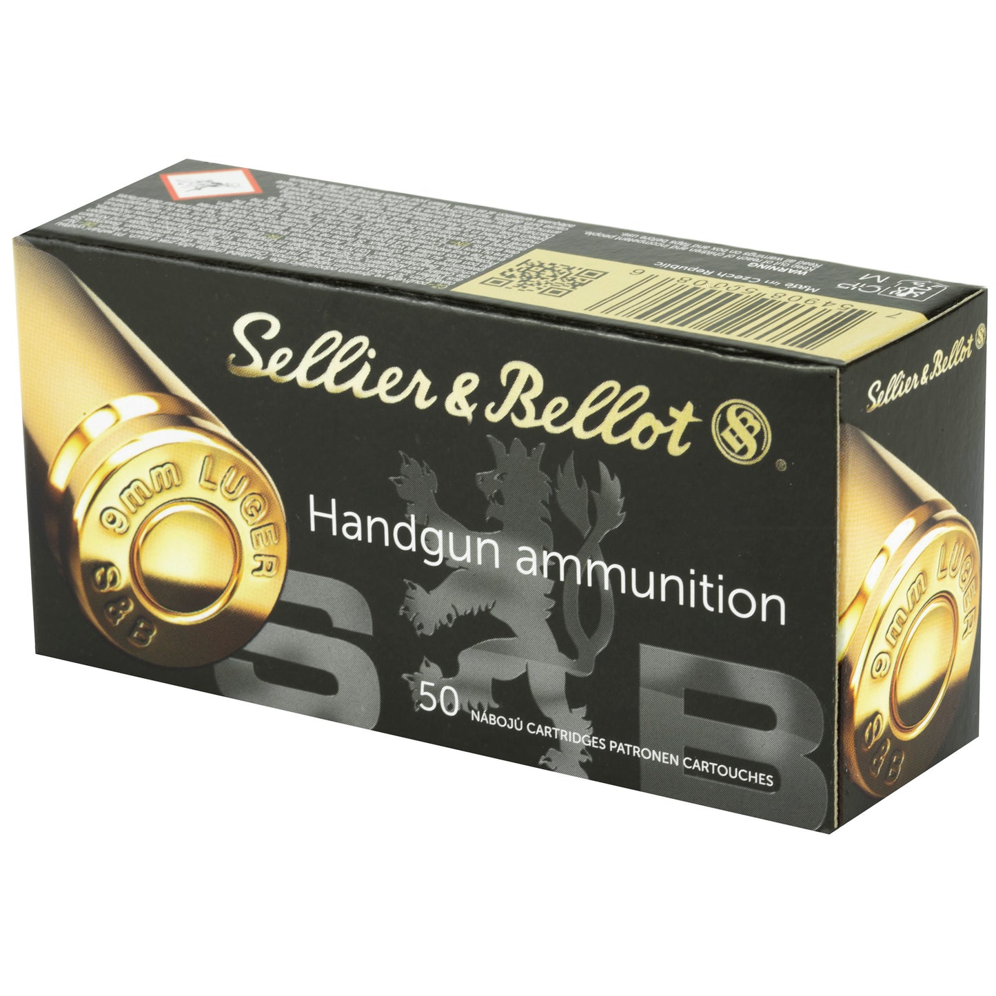 Sellier & Bellot, Pistol, 9MM, 115 Grain, Full Metal Jacket, 50 Round Box