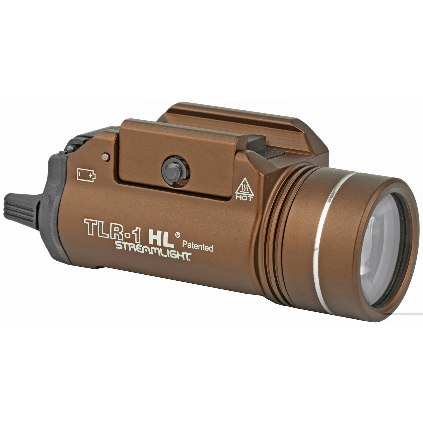 Streamlight, TLR-1 HL, High Lumen Rail Mounted Tactical Light, Pistol and Picatinny, FDE Brown, C4 LED 1000 Lumens With Strobe, 2x CR123 Batteries