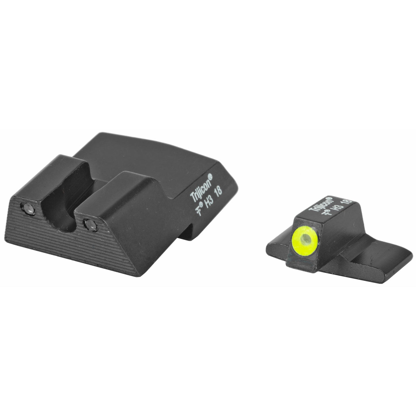 Trijicon, HD Night Sights, Fits H&K .45C, .45C Tactical, P30, P30L, and VP9 models, Yellow Front Outline, Front/Rear