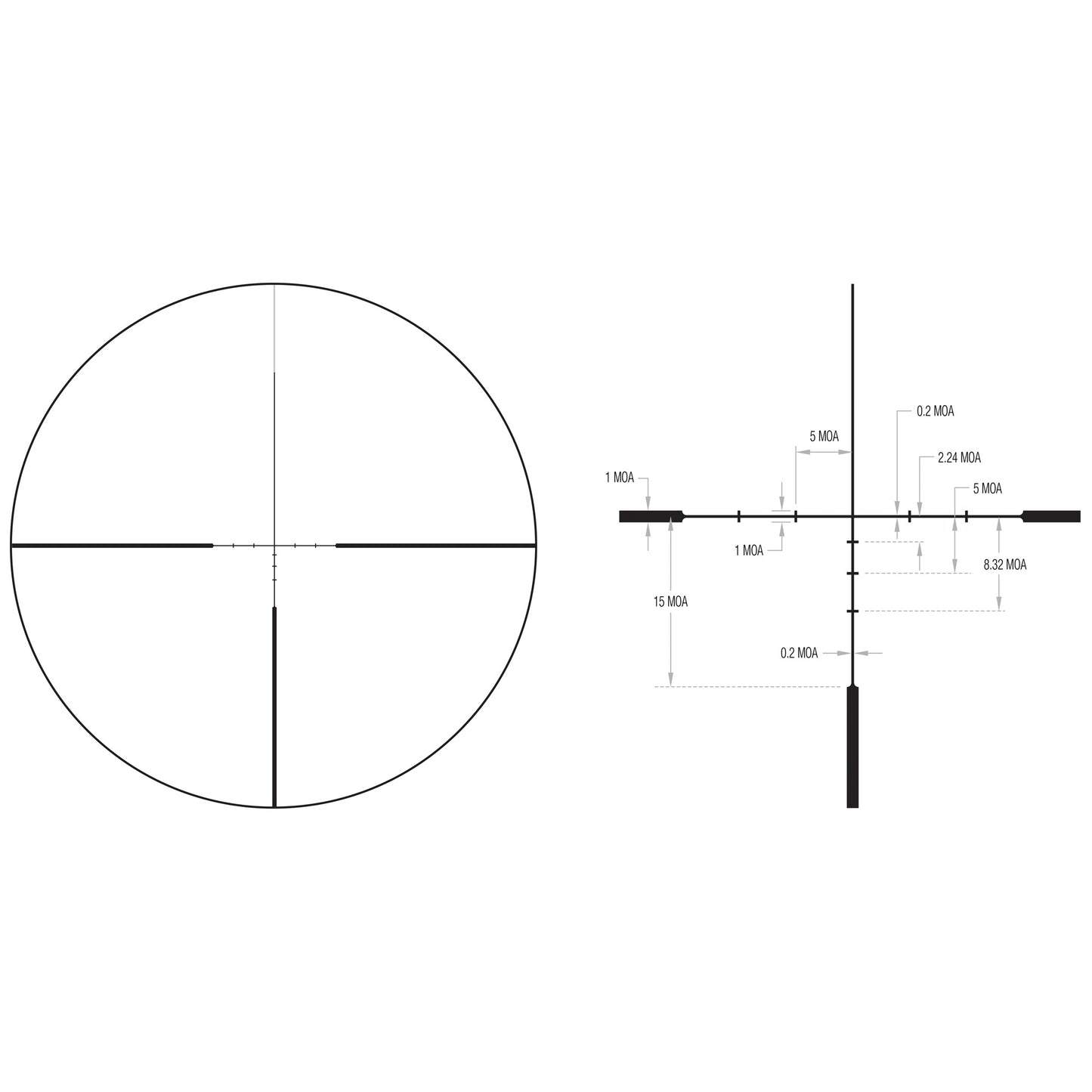 Trijicon, Huron 3-12x40mm Riflescope with BDC Hunter Holds, 30mm Tube, Satin Black, Capped Adjusters