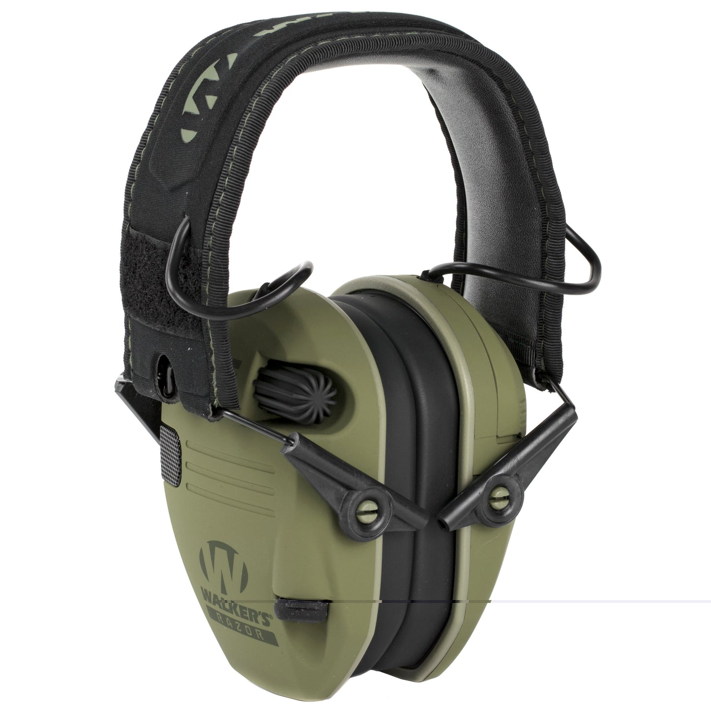 Walker's, Razor, Electronic Earmuff, OD Green, 1 Pair, (2) Morale Patches Included