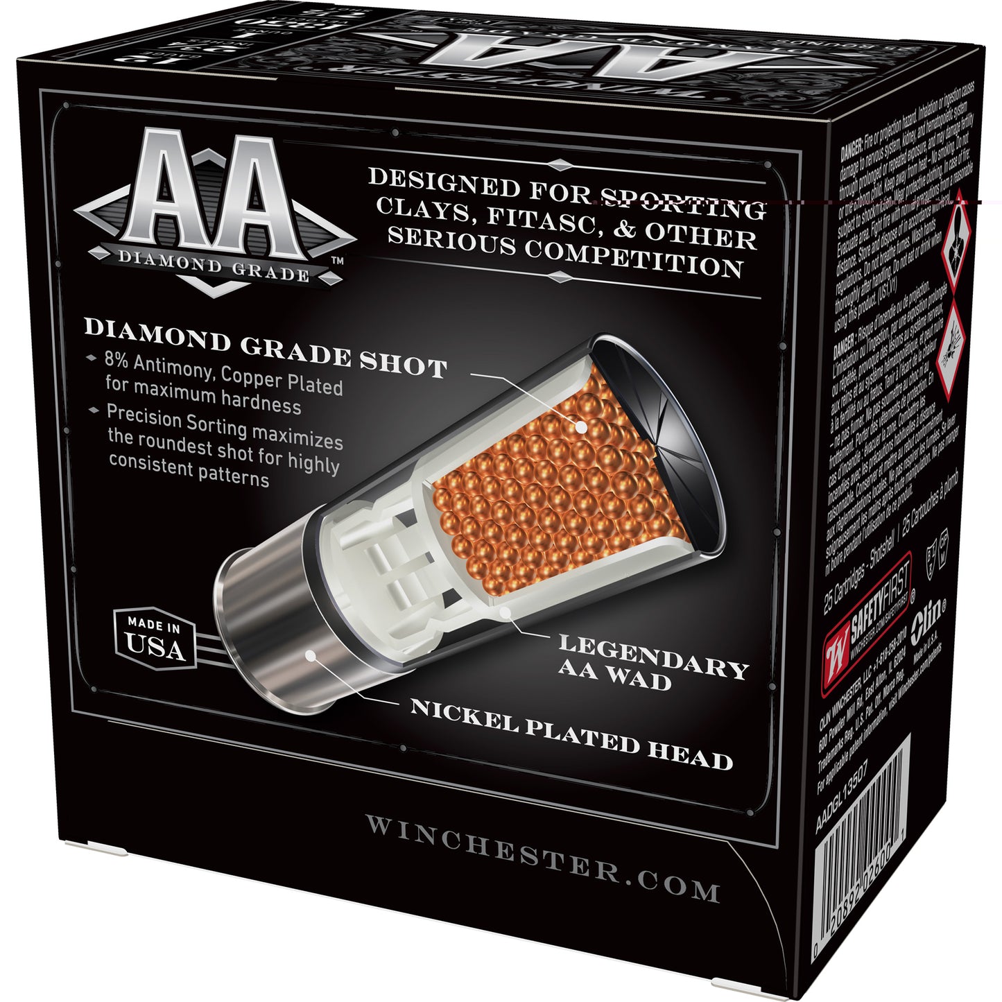 Winchester Ammunition, AA Diamond Grade, 12 Gauge 2.75", #7.5, 1 oz, Shotshell, 25 Round Box