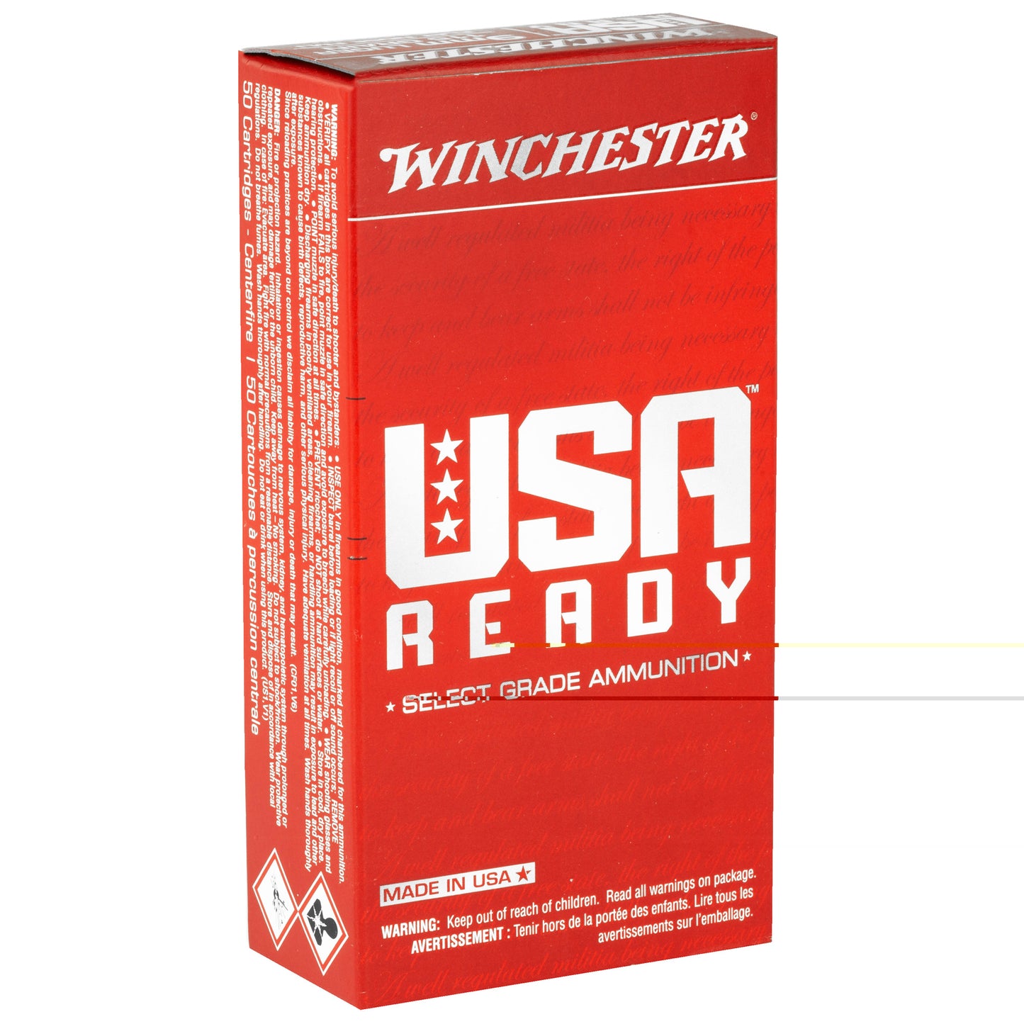 Winchester, USA Ready, 9MM, 115 Grain, Full Metal Jacket, 50 Round Box