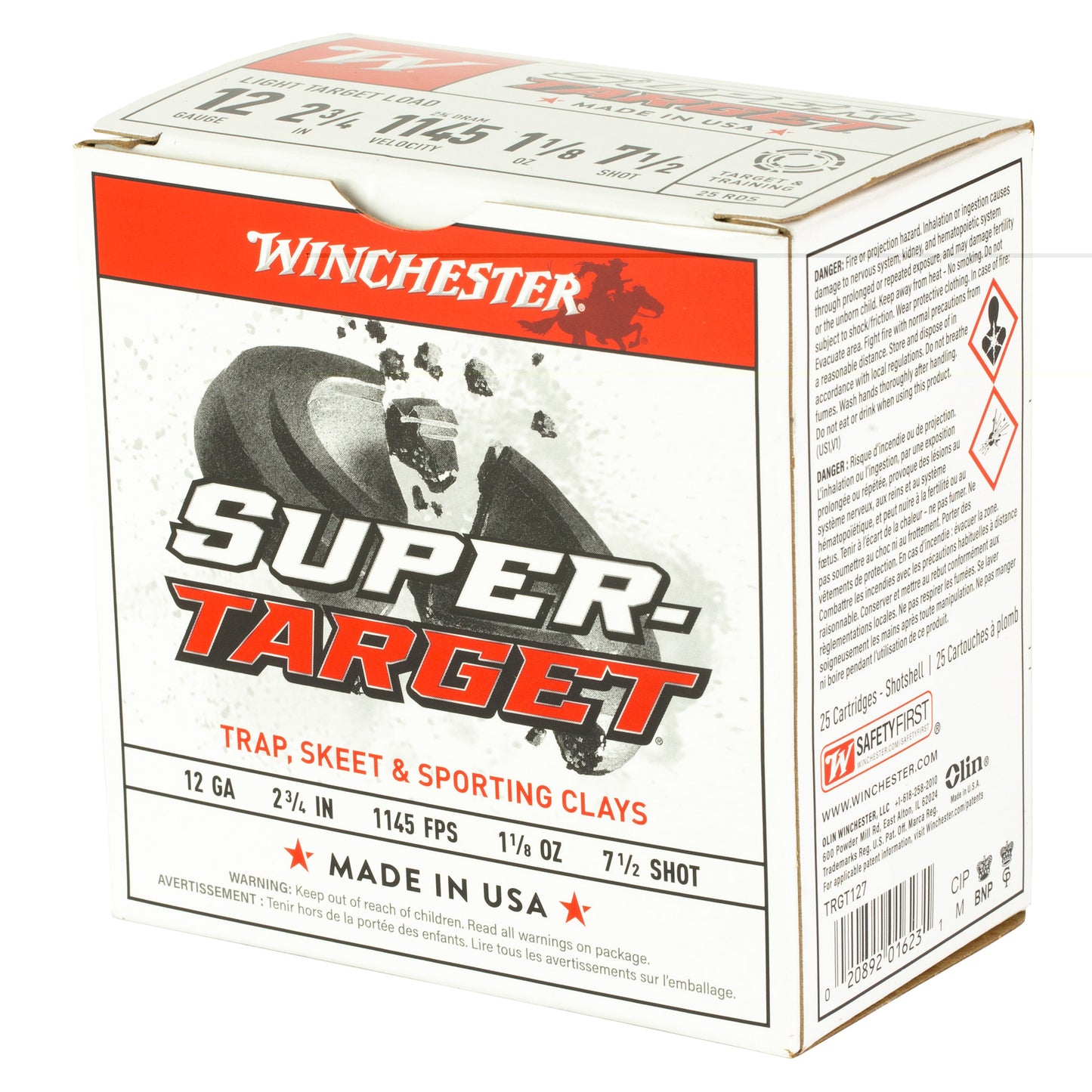 Winchester Ammunition, Super Target, 12 Gauge 2.75", #7.5, 1 1/8 oz, 25 Round Box